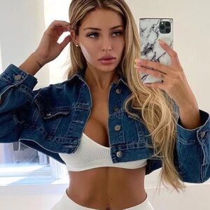 Fashion Nova super cropped denim jacket